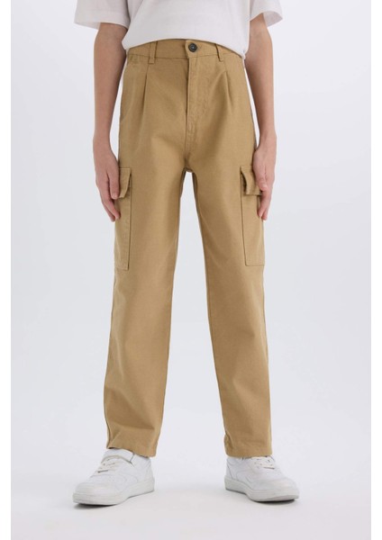Erkek Çocuk Loose Fit Standart Paça Gabardin Pantolon D3406A825SP