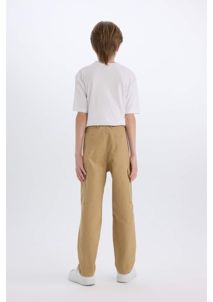 Erkek Çocuk Loose Fit Standart Paça Gabardin Pantolon D3406A825SP