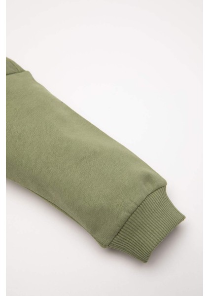 Erkek Bebek 2'li Takım Baskılı Sweatshirt Beli Lastikli Eşofman Altı