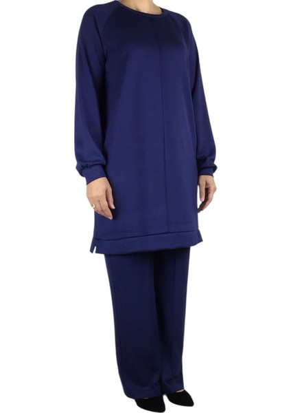 Kadın Tunik Önü Dikişli Altı Bantlı Pantolon Beli Lastikli Önü Dikişli Ikili Takım modelleri