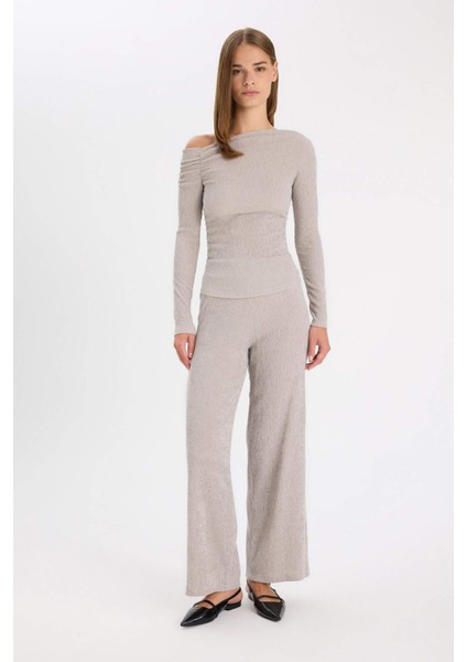 Wide Leg Bürümcük Pantolon