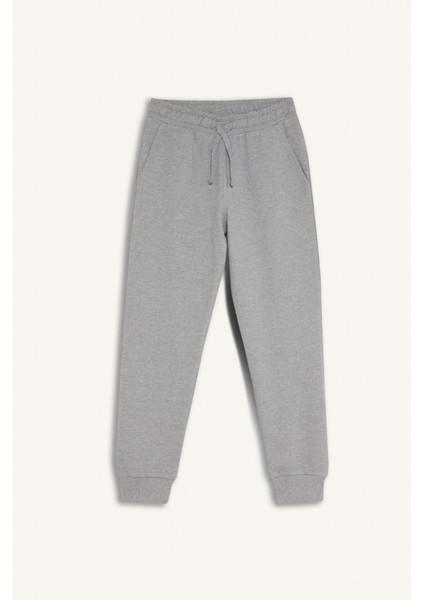 Erkek Çocuk 2'li Takım Kalın Kapüşonlu Baskılı Sweatshirt Beli Lastikli Eşofman Altı D3565A824WN