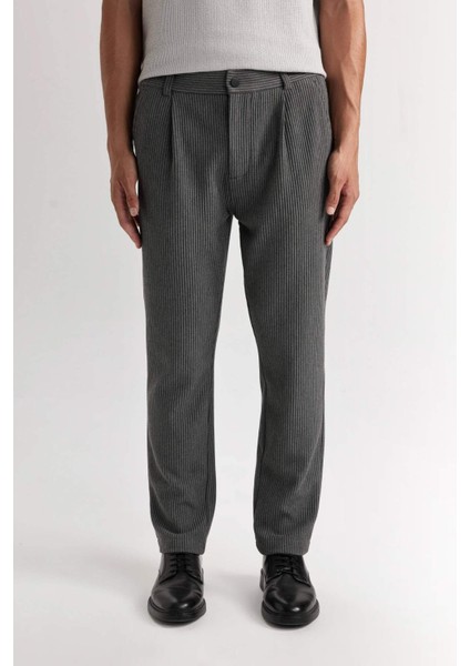 Antrasit Pantolon Tailored Regular Fit Normal Kesim Düz Paça Cepli D3704AX24AU