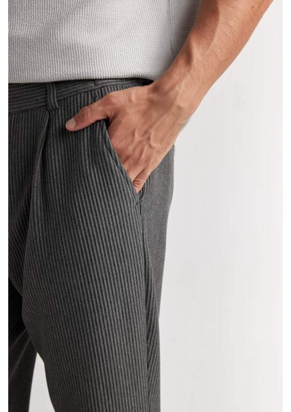 Antrasit Pantolon Tailored Regular Fit Normal Kesim Düz Paça Cepli D3704AX24AU