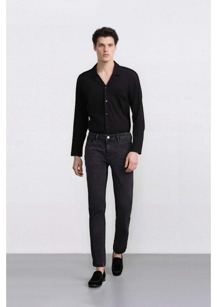 Carlo Skinny Fit Ekstra Dar Kalıp Normal Bel Ekstra Dar Paça Siyah Jean Pantolon S2285AZ25SP