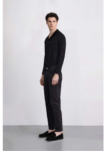 Carlo Skinny Fit Ekstra Dar Kalıp Normal Bel Ekstra Dar Paça Siyah Jean Pantolon S2285AZ25SP