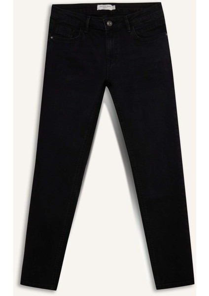 Carlo Skinny Fit Ekstra Dar Kalıp Normal Bel Ekstra Dar Paça Siyah Jean Pantolon S2285AZ25SP