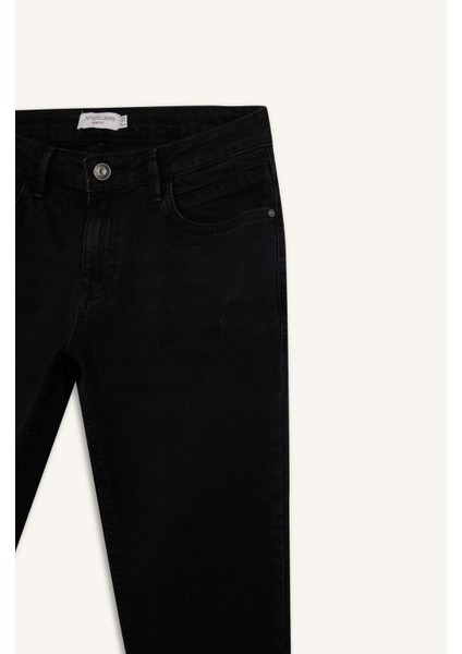 Carlo Skinny Fit Ekstra Dar Kalıp Normal Bel Ekstra Dar Paça Siyah Jean Pantolon S2285AZ25SP