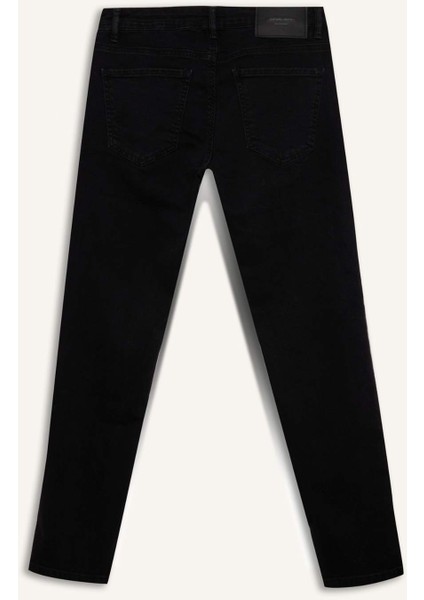 Carlo Skinny Fit Ekstra Dar Kalıp Normal Bel Ekstra Dar Paça Siyah Jean Pantolon S2285AZ25SP