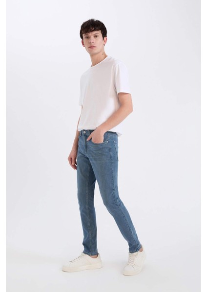 Carlo Skinny Fit Ekstra Dar Kalıp Normal Bel Ekstra Dar Paça Jean Pantolon A6943AX25SP