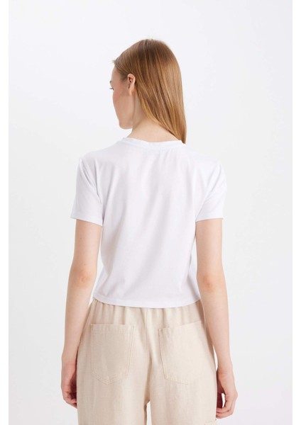 Coool Fitted Bisiklet Yaka Basic Düz Kısa Kollu Tişört Z8790AZ24AU