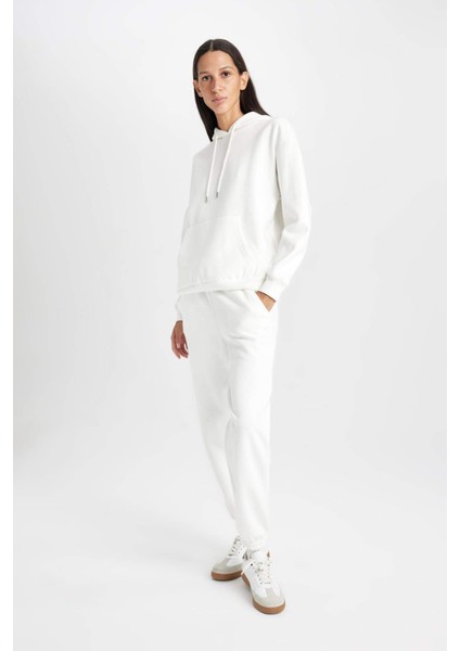 Kalın Jogger Kışlık Eşofman Altı Beli Paçası Lastikli Bağcıklı Cepli V2700AZ24WN