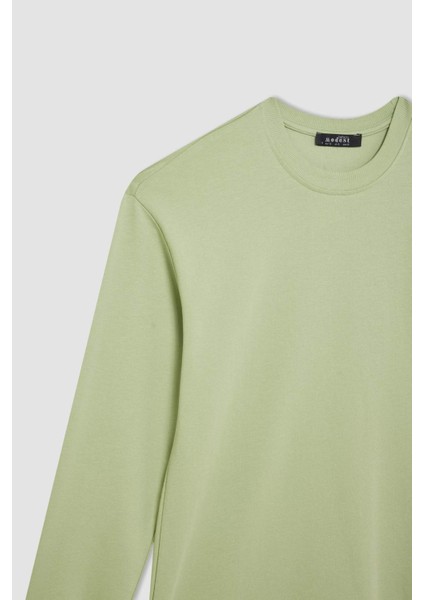 Regular Fit Bisiklet Yaka Basic Düz Sweatshirt Tunik A9529AX24AU