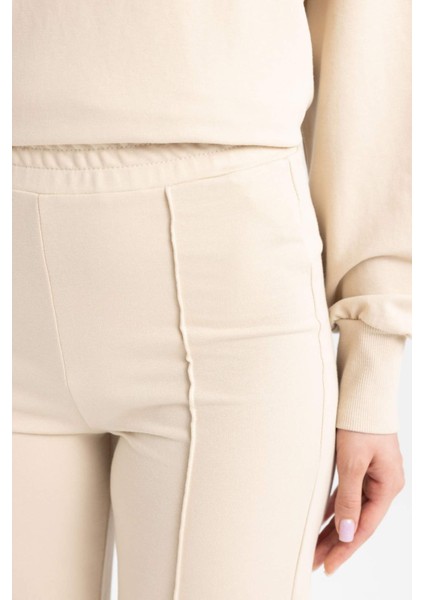 Wide Leg Geniş Bol Paça Eşofman Altı Beli Lastikli Basic Düz D4805AX24AU