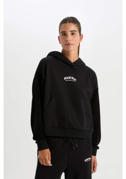 Fit NBA Miami Heat Kapüşonlu Kalın Sweatshirt D2359AX24AU
