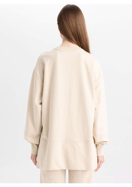 Regular Fit Bisiklet Yaka Basic Düz Sweatshirt Tunik D4800AX24AU