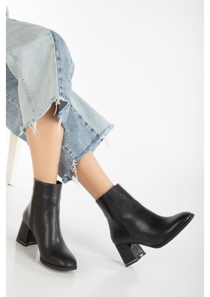 Rose Topuklu Deri Bot Ten