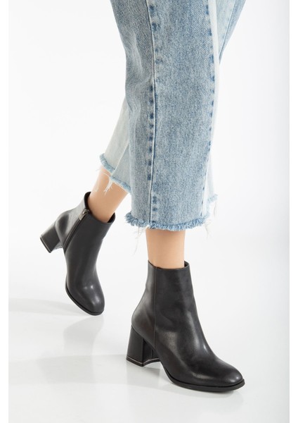 Rose Topuklu Deri Bot Ten modelleri