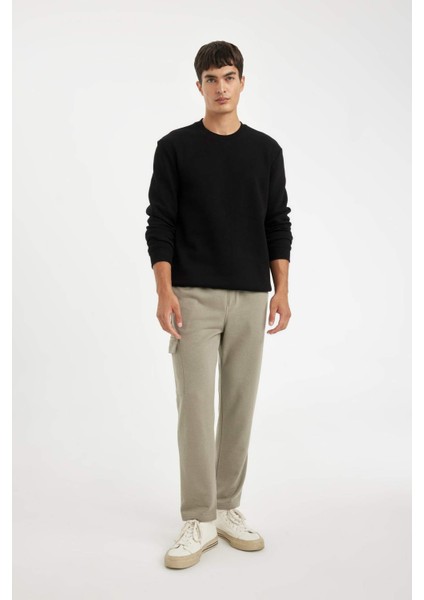 Eşofman Altı Slim Fit Dar Kesim Kargo Cepli Düz Paça D6090AX24AU