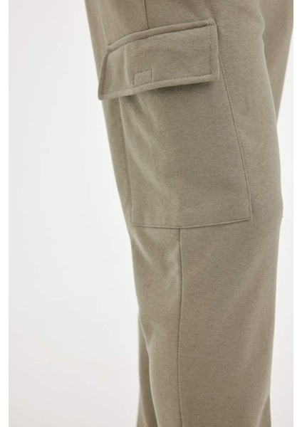 Eşofman Altı Slim Fit Dar Kesim Kargo Cepli Düz Paça D6090AX24AU