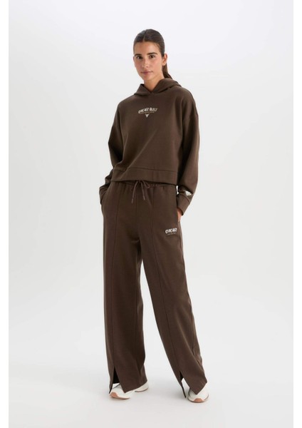 Fit Kalın Sporcu Eşofman Altı Wide Leg Geniş Paça Cepli Standart Boy D4989AX24AU
