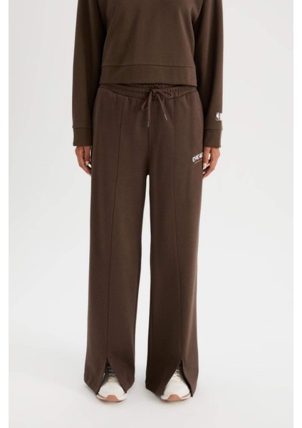 Fit Kalın Sporcu Eşofman Altı Wide Leg Geniş Paça Cepli Standart Boy D4989AX24AU