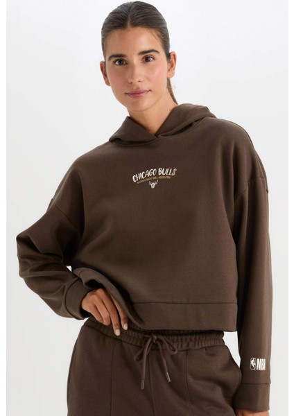 Fit NBA Chicago Bulls Kapüşonlu Kalın Sweatshirt D0688AX24AU