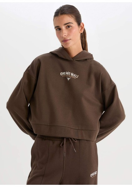 Fit NBA Chicago Bulls Kapüşonlu Kalın Sweatshirt D0688AX24AU
