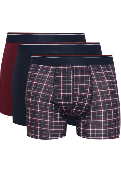 Regular Fit Kareli 3'lü Boxer D2315AX24AU