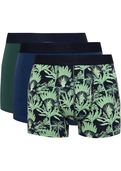 Erkek Regular Fit Desenli 3'lü Boxer D2333AX24WN