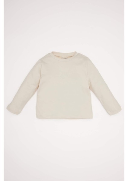 Erkek Bebek 2'li Takım Uzun Kollu Tişört Kadife Ayıcık Baskılı Salopet Tulum D6030A524WN