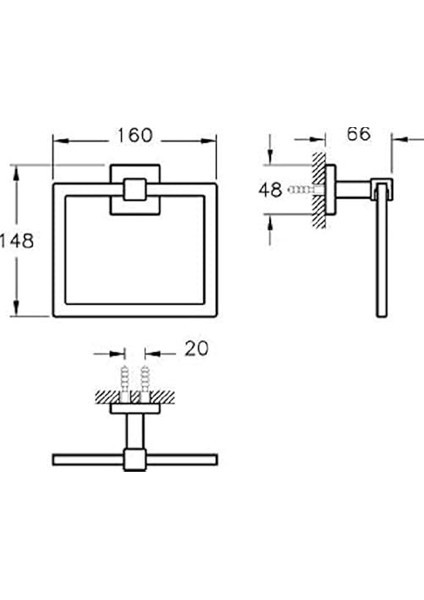 Q-Line A44994 Halka Havluluk, Krom modelleri