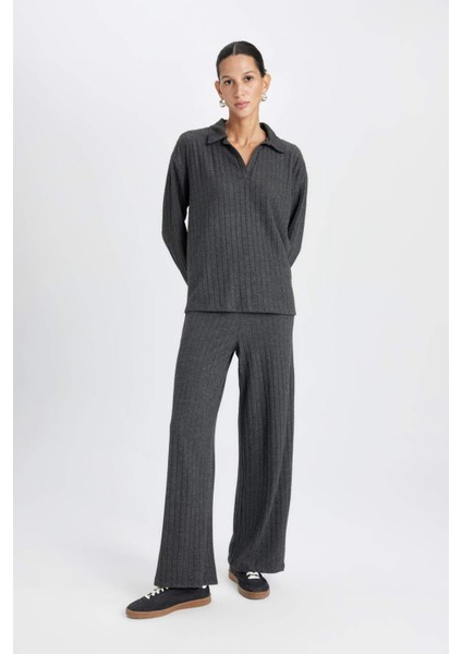 Normal Bel Eşofman Altı Fitilli Kaşkorse Kumaş Basic Düz B2405AX24AU