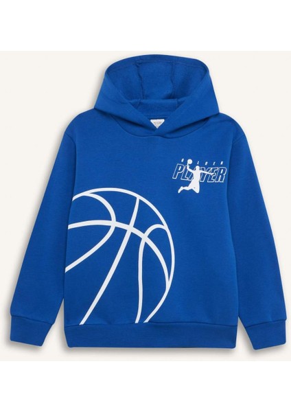 Erkek Çocuk Kapüşonlu Spor Baskılı Sweatshirt D4346A824WN