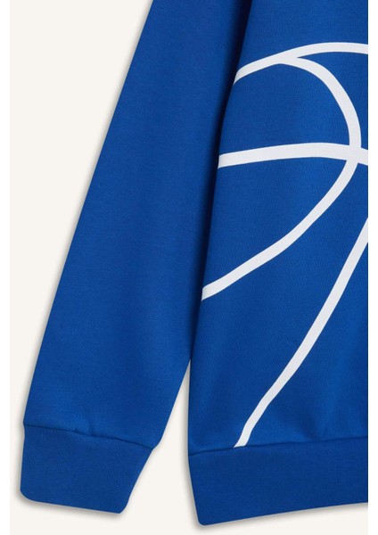 Erkek Çocuk Kapüşonlu Spor Baskılı Sweatshirt D4346A824WN