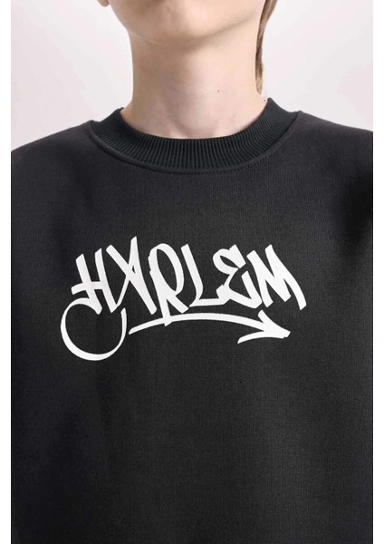 Erkek Çocuk Bisiklet Yaka Sırt Baskılı Sweatshirt D4352A824WN