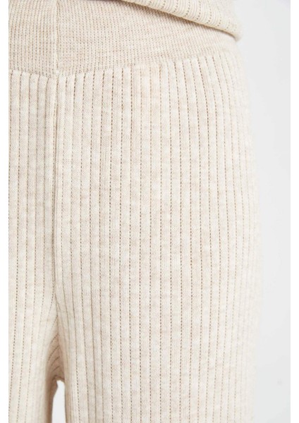 Relax Fit 2'li Takım Triko Bisiklet Yaka Kazak Geniş Paça Pantolon D5232AXNS