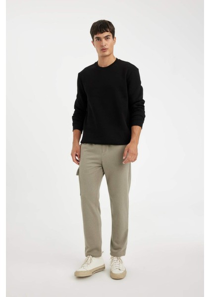 Eşofman Altı Slim Fit Dar Kesim Kargo Cepli Düz Paça D6090AX24AU
