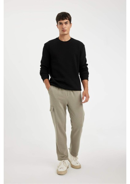 Eşofman Altı Slim Fit Dar Kesim Kargo Cepli Düz Paça D6090AX24AU
