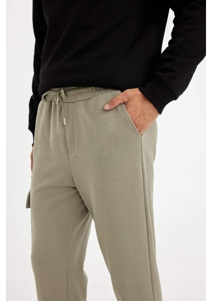 Eşofman Altı Slim Fit Dar Kesim Kargo Cepli Düz Paça D6090AX24AU