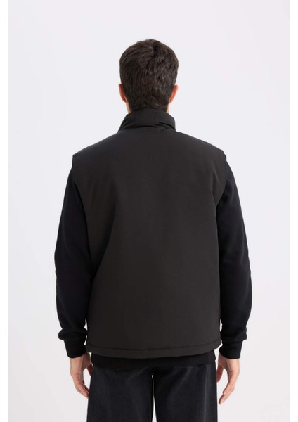 Regular Fit Dik Yaka Fermuarlı Cepli Şişme Yelek D6288AX25SP