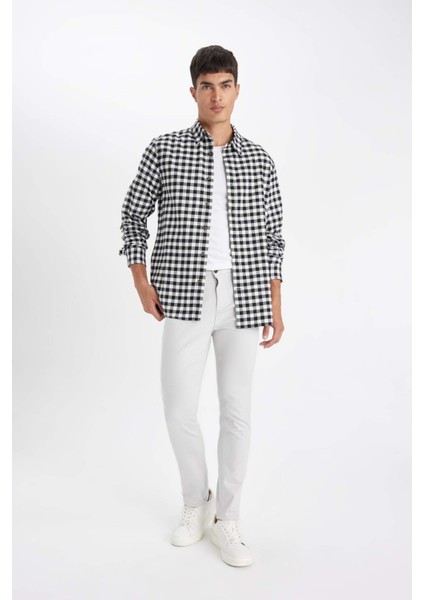 Pantolon Slim Fit Dar Kesim Cepli Dar Paça C9436AX24AU