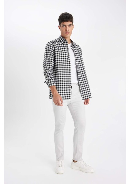 Pantolon Slim Fit Dar Kesim Cepli Dar Paça C9436AX24AU