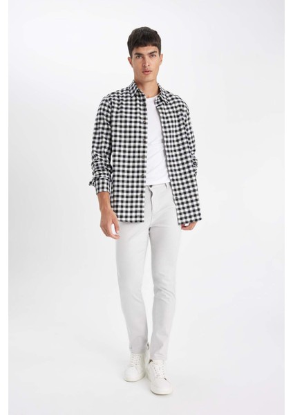 Pantolon Slim Fit Dar Kesim Cepli Dar Paça C9436AX24AU