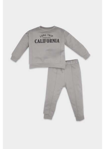 Erkek Bebek 2'li Takım Baskılı İnce Sweatshirt Eşofman Altı D6262A5NS