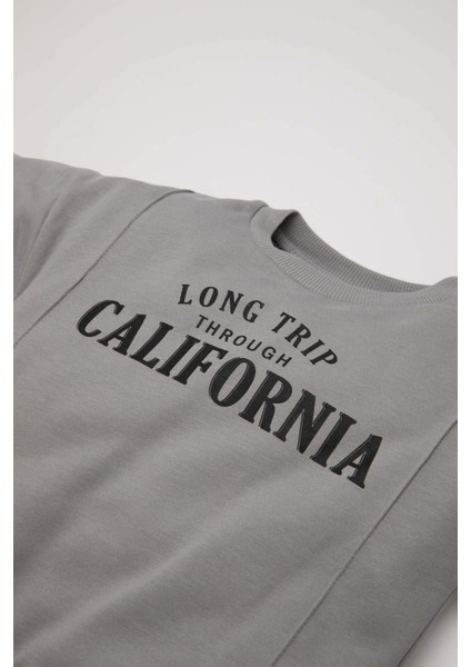 Erkek Bebek 2'li Takım Baskılı İnce Sweatshirt Eşofman Altı D6262A5NS