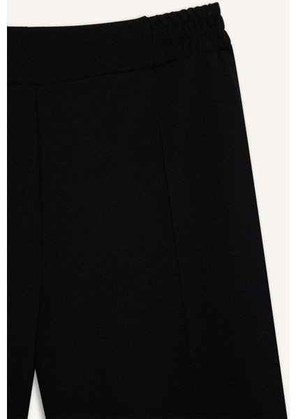 Krep Pantolon Carrot Fit Basic Düz Beli Lastikli Dar Paça Cepli D5950AX24WN