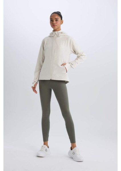 Su İtici Regular Fit Kapüşonlu Fermuarlı Cepli Esnek Dokulu Mevsimlik Baharlık Mont D6084AX25SP