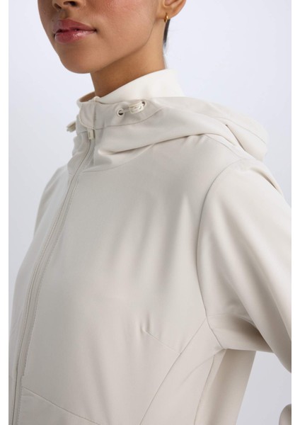 Su İtici Regular Fit Kapüşonlu Fermuarlı Cepli Esnek Dokulu Mevsimlik Baharlık Mont D6084AX25SP