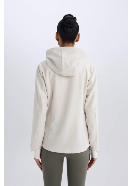 Su İtici Regular Fit Kapüşonlu Fermuarlı Cepli Esnek Dokulu Mevsimlik Baharlık Mont D6084AX25SP